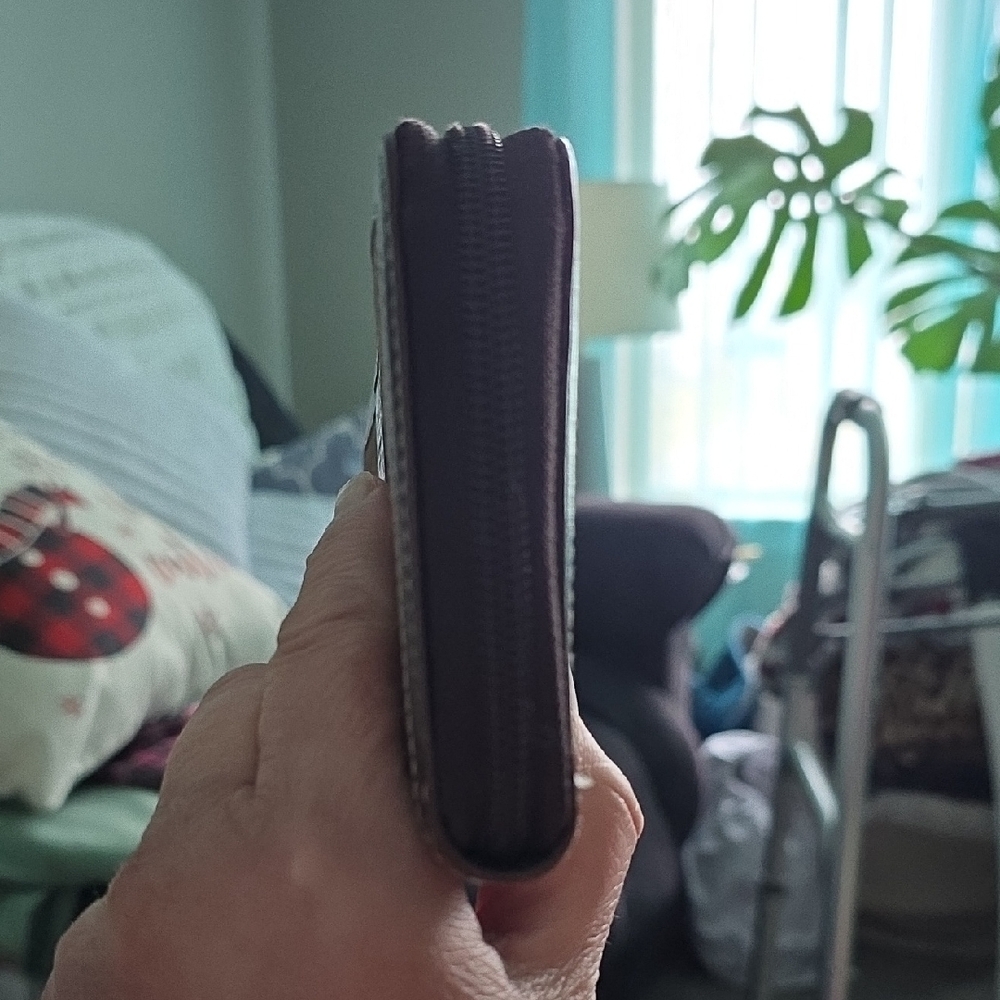 Coach Signature Brown Zip Wallet - Picture 7 of 10